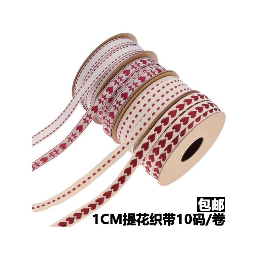 1cm de largura fio-tingido Jacquard Jumper Webbing flor presente embrulho corda jardinagem decoração fita 10 jardas