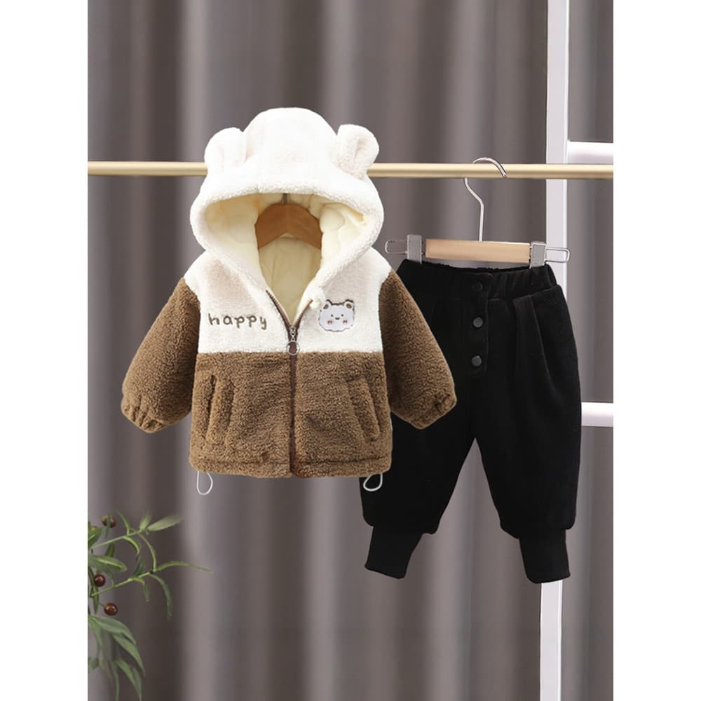 Bebê inverno terno algodão-acolchoado roupas de pelúcia engrossado roupas de pele das crianças bebê quente roupas infant