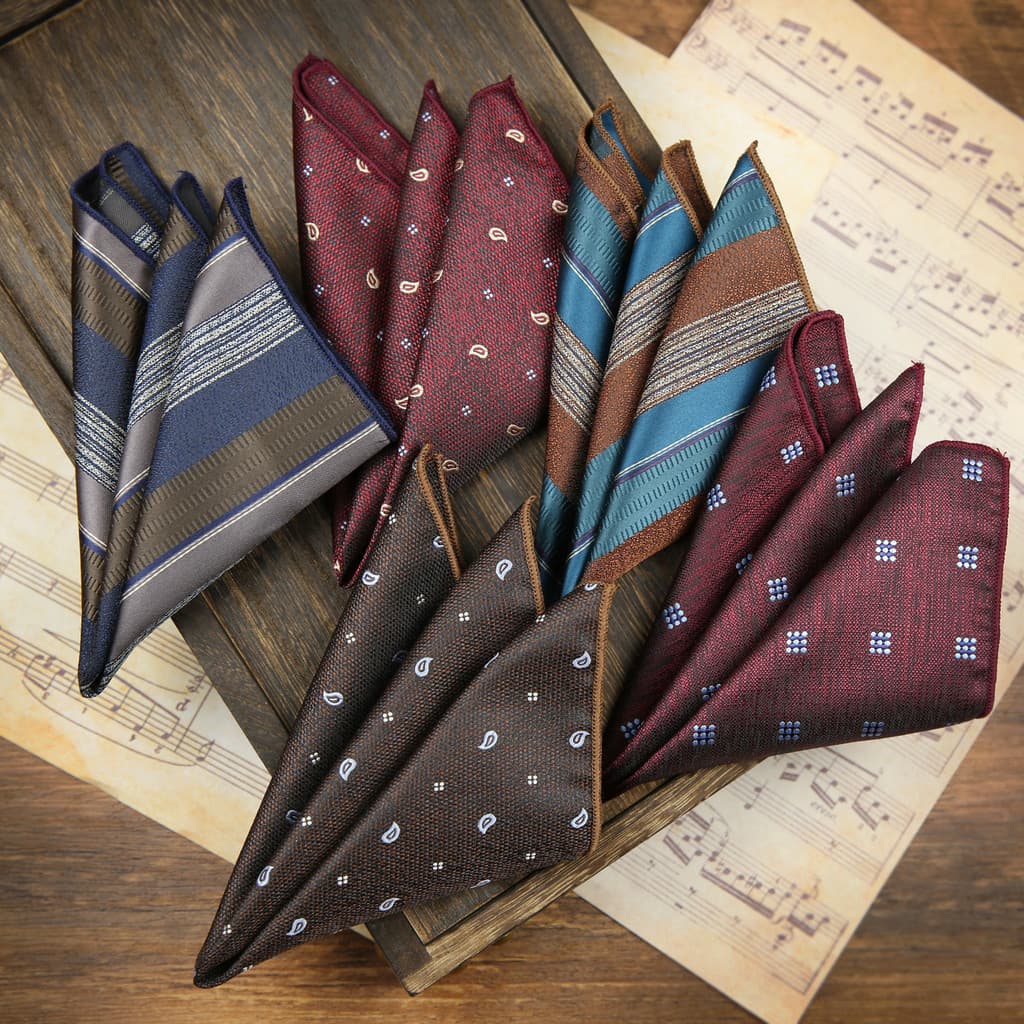 Casual na moda masculino terno bolso quadrado noivo casamento lenço de peito poliéster lenço de seda Retro pequeno lenço