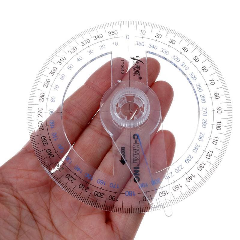 ADS Diâmetro Portátil De Régua Transferidora De Ponteiro De 360 Graus De Plástico De 10 Cm BR