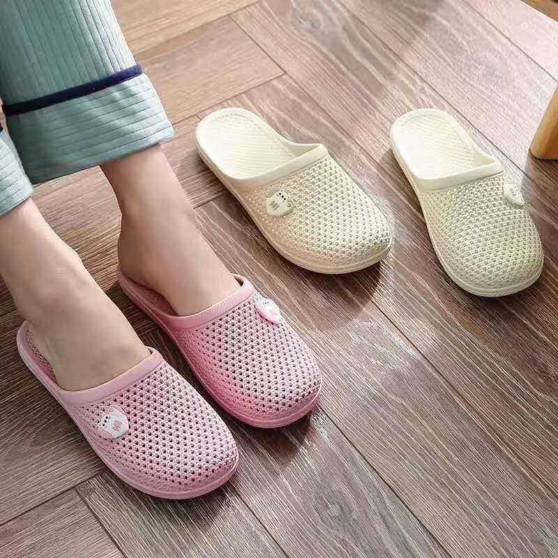 Baotou meia chinelos feminino verão influenciador casa fundo plano interior ao ar livre usar fundo macio antiderrapante