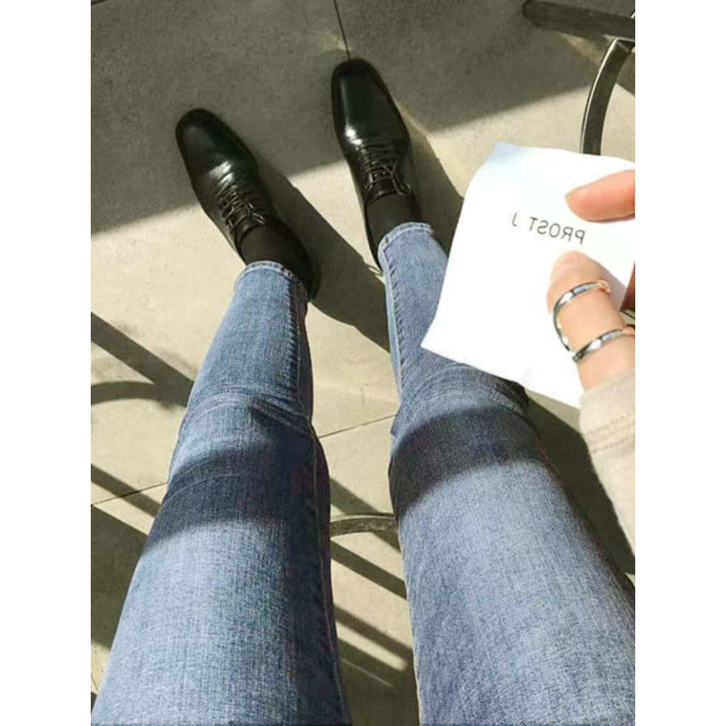 Fino estilo fino versão coreana masculino fino ajuste Retro azul Jeans masculino bonito na moda mais magro olhar pernas