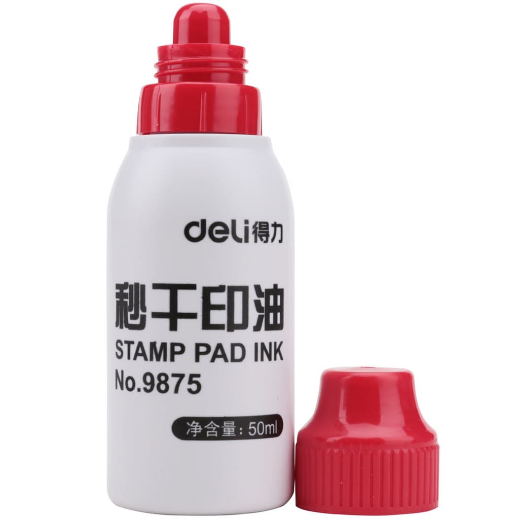 Deli 9875 Selo de Secagem Rápida Óleo Selo Atômico Óleo Selo Suprimentos Financeiros 50ml (Vermelho)