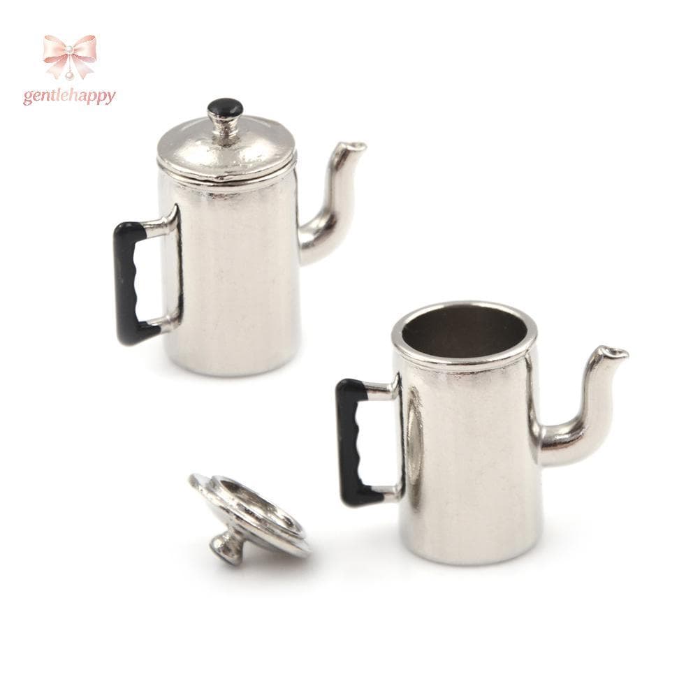 Gentlehappy 1/12 Casa De Bonecas Em Miniatura Metal Chaleira Água Fervente Brinquedo Móveis Cozinha br
