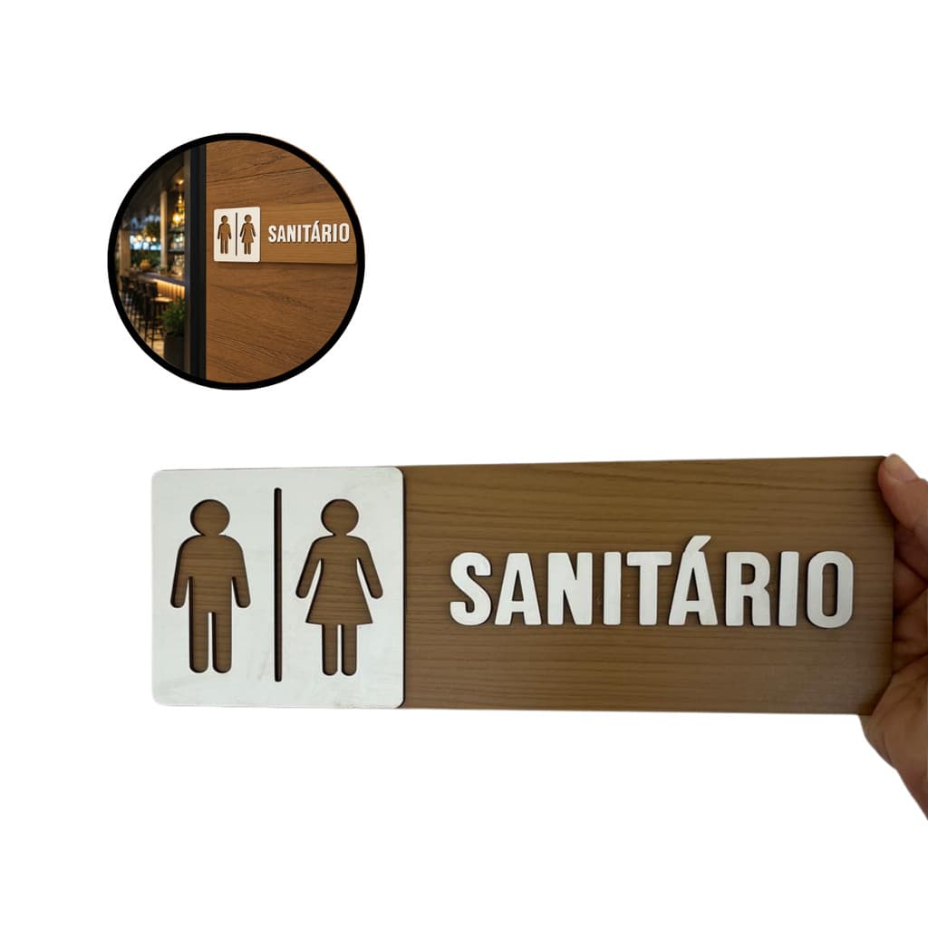 Placa decorativa Sanitario MDF