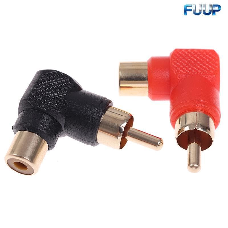 FUUP 1 Par De Adaptadores De Plugue De Conector De Ângulo Reto RCA De 90 Graus M/F Adaptador De Áudio De Cotovelo Quente