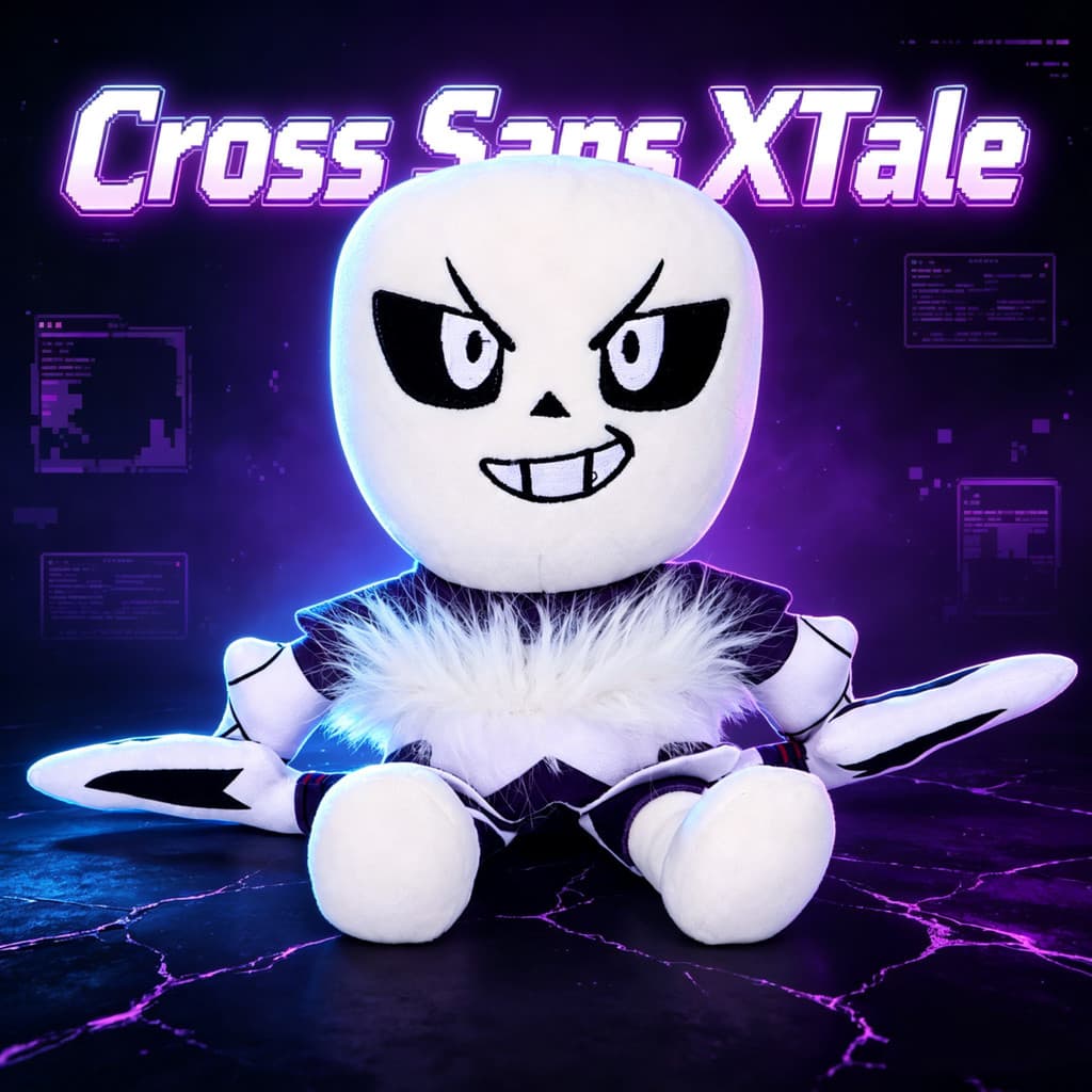 Brinquedo de Pelúcia Undertale XTale Cross Sans, Boneco de Pelúcia Macio com Esqueleto, Colecionável de Anime e Jogo, Pr