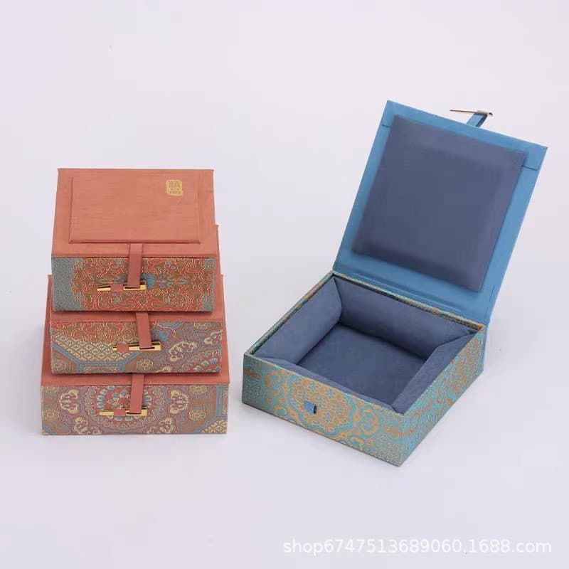 Nova caixa de joias ornamental de estilo chinês com flores, colar, tigela de cerâmica, prato suspenso, caixa de presente