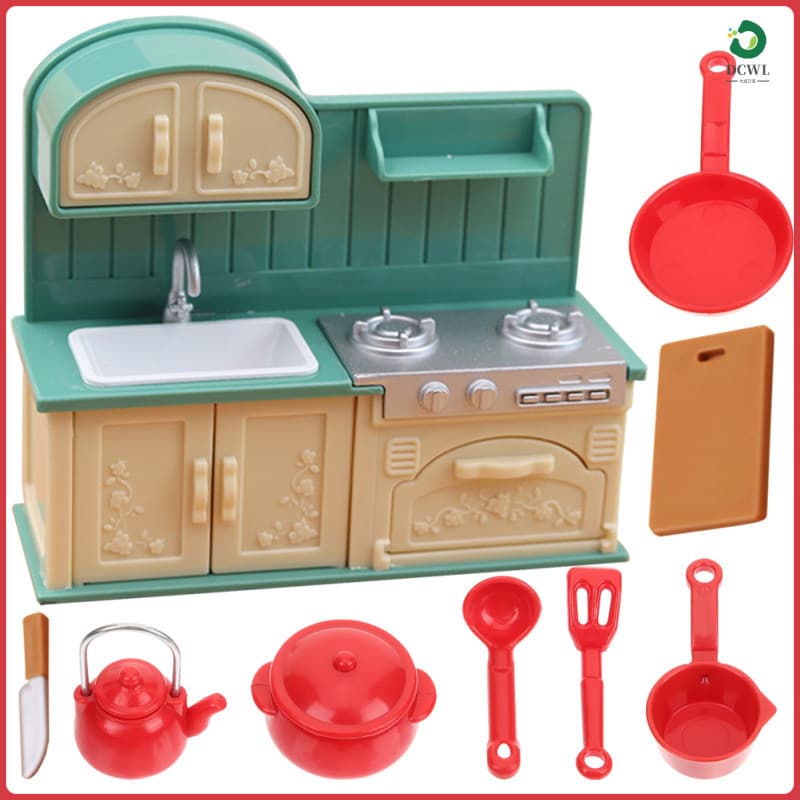 🍳 1Conjunto Utensílios Miniatura Em Plástico Colorido Para Decoração