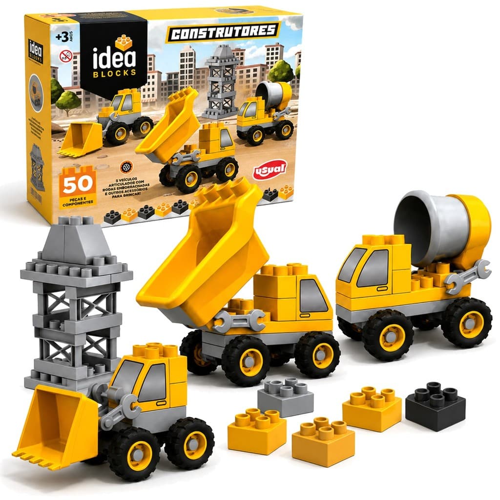 Blocos De Construção Idea Blocks Kit Infantil Encaixe Educativo Brinquedo De Montagem