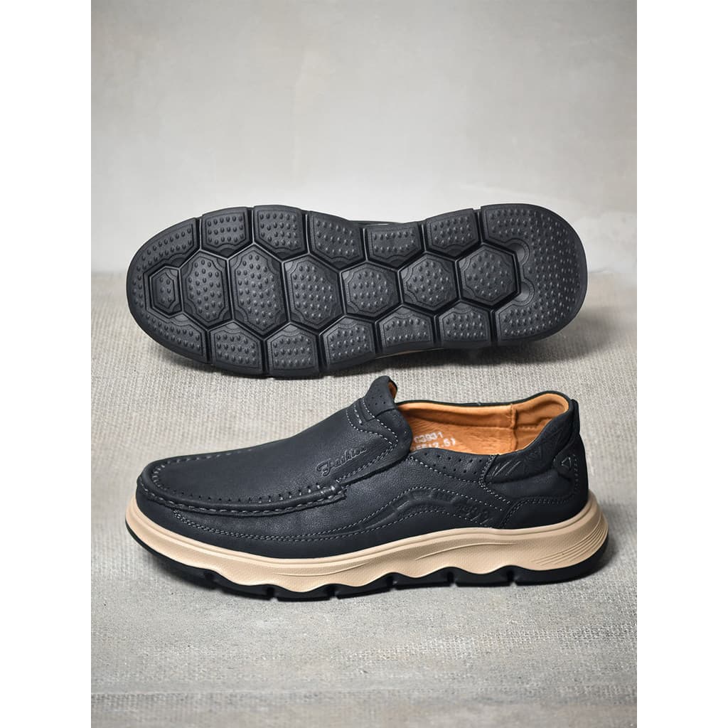 Primavera sola macia couro genuíno capa-pé sapatos de couro antiderrapante resistente ao desgaste leve sapatos de sola g