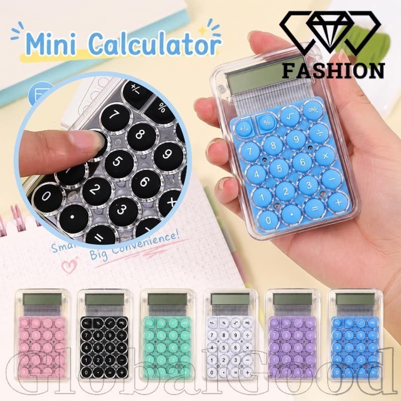 [24H] Mini Calculadora Portátil Fofa De 3-1 Unidades-Calculadoras De Clique Silencioso Em Cores Doces-Auxiliar De Aprend