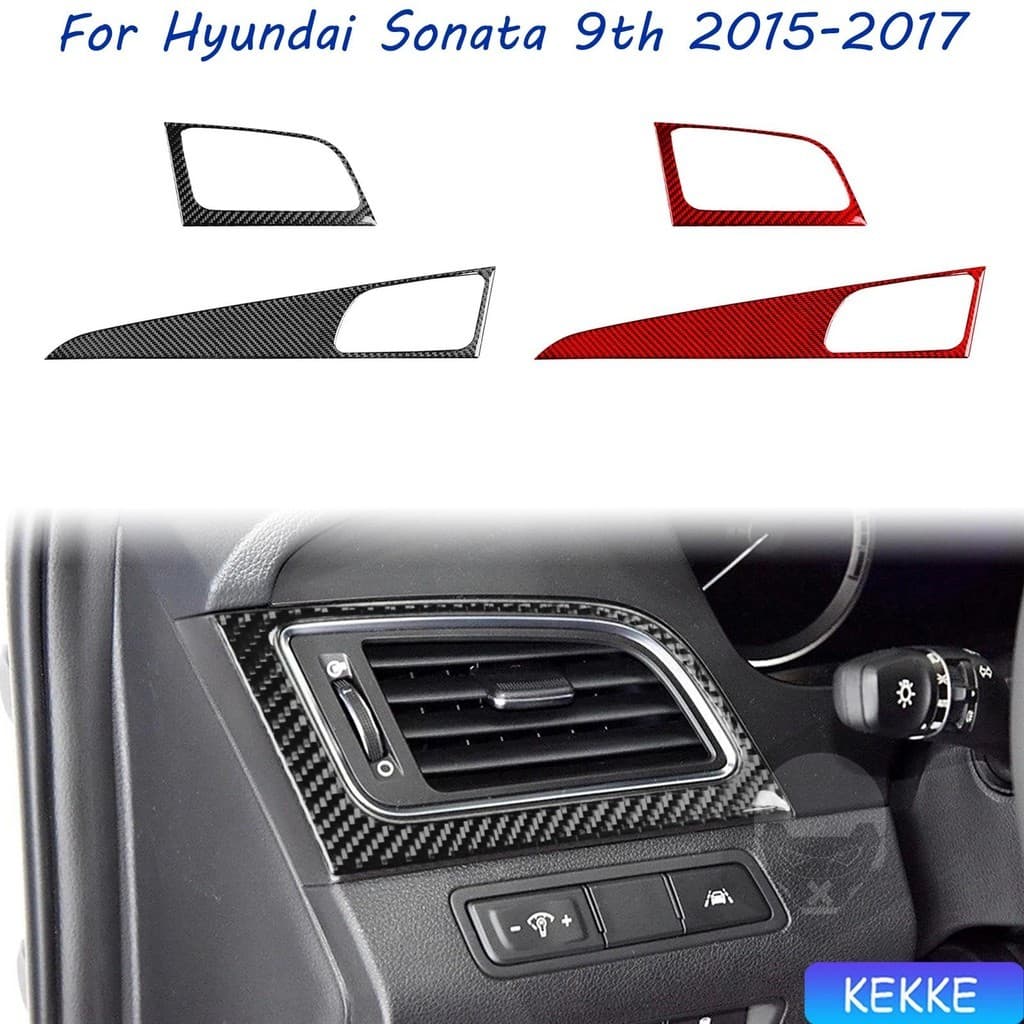 Para Hyundai Sonata 9 2015 2016 2017 Instrumento Saída De Ar Surround Adesivo De Fibra Carbono Real Acessórios Interiore