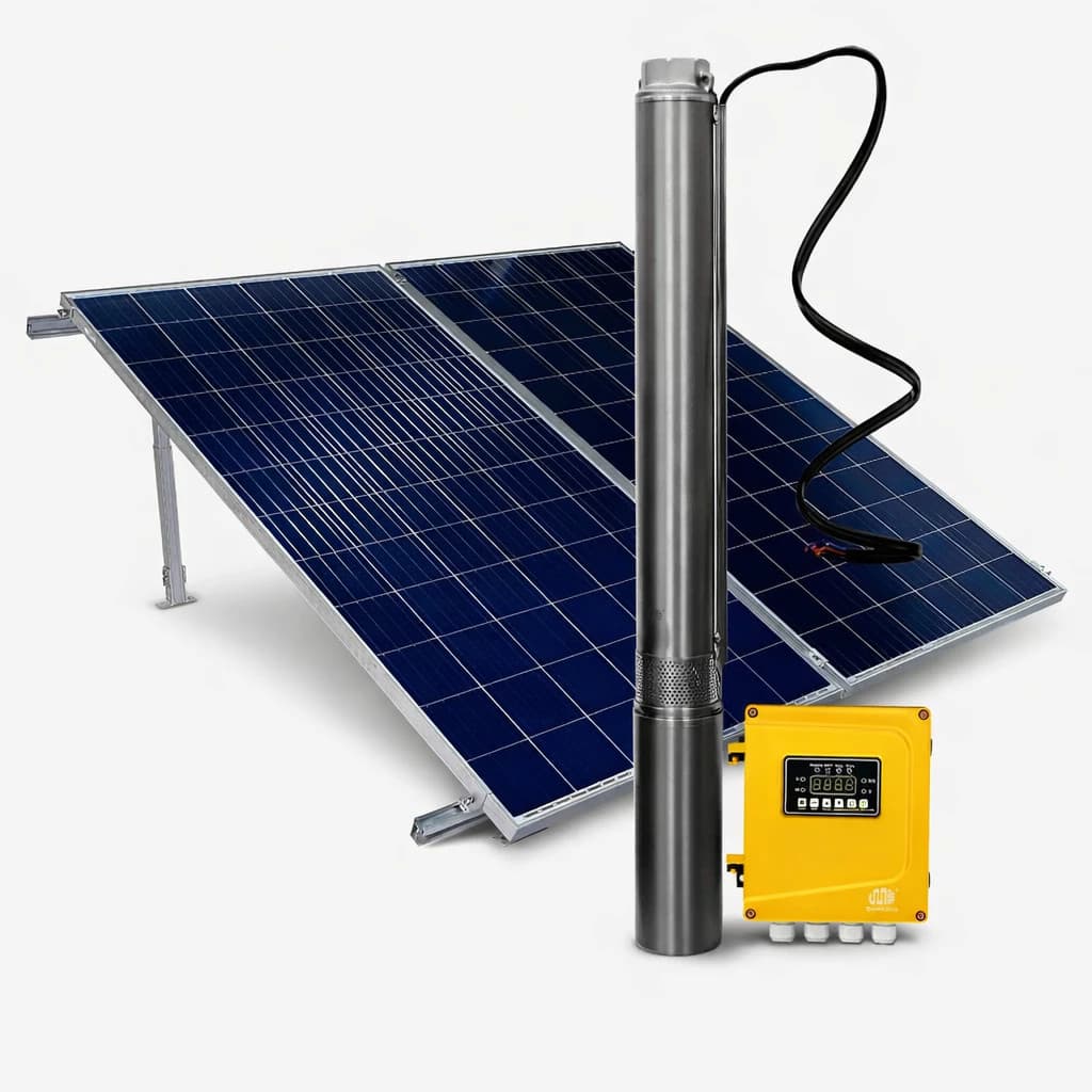 Bomba de Água (1500W) Submersa Para Poços Artesianos Placa Solar SAMKING - Oferta