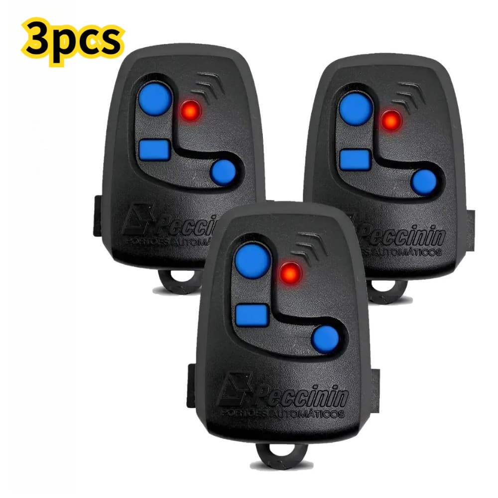 Kit 3 Gate Controls + 3 Batteries Compatible NICE Peccinin TX 3C - Frequency 433.92 - Black