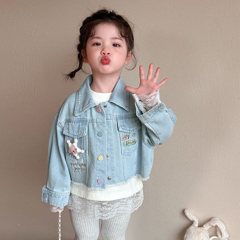 ❤❤ Meninas jaqueta jeans primavera outono estilo 2025 moda menina bebê primavera outono crianças jaqueta jeans ❤❤26.8.21