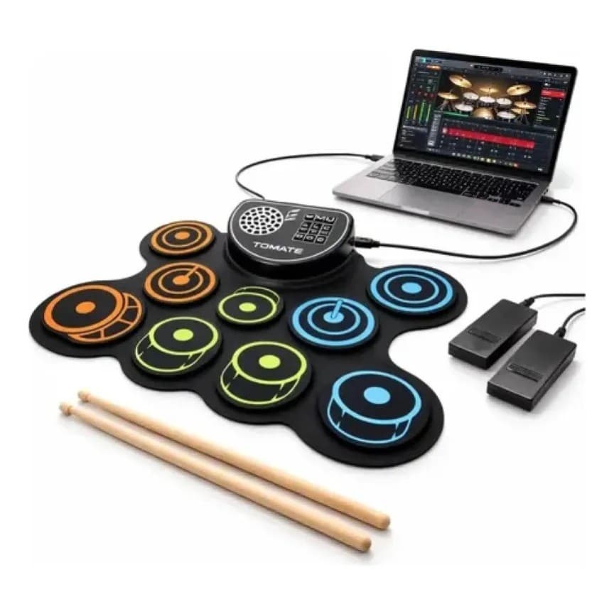Bateria Eletrônica Midi Recarregável Usb Portátil Aikino