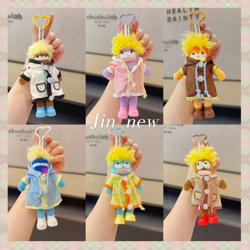 Chaveiro de Pelúcia Fofo do Peixe Trabalhador, Personagem Secundário do Bob Esponja, Boneco com Capuz Removível e Capa d