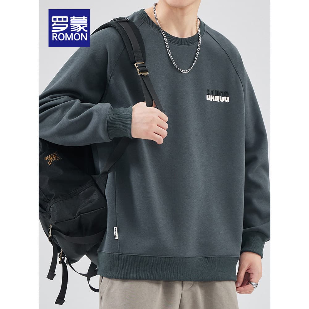 Lomon moletom masculino 2026 primavera novo estilo Street Wear solto em torno do pescoço topo primavera outono estilo de