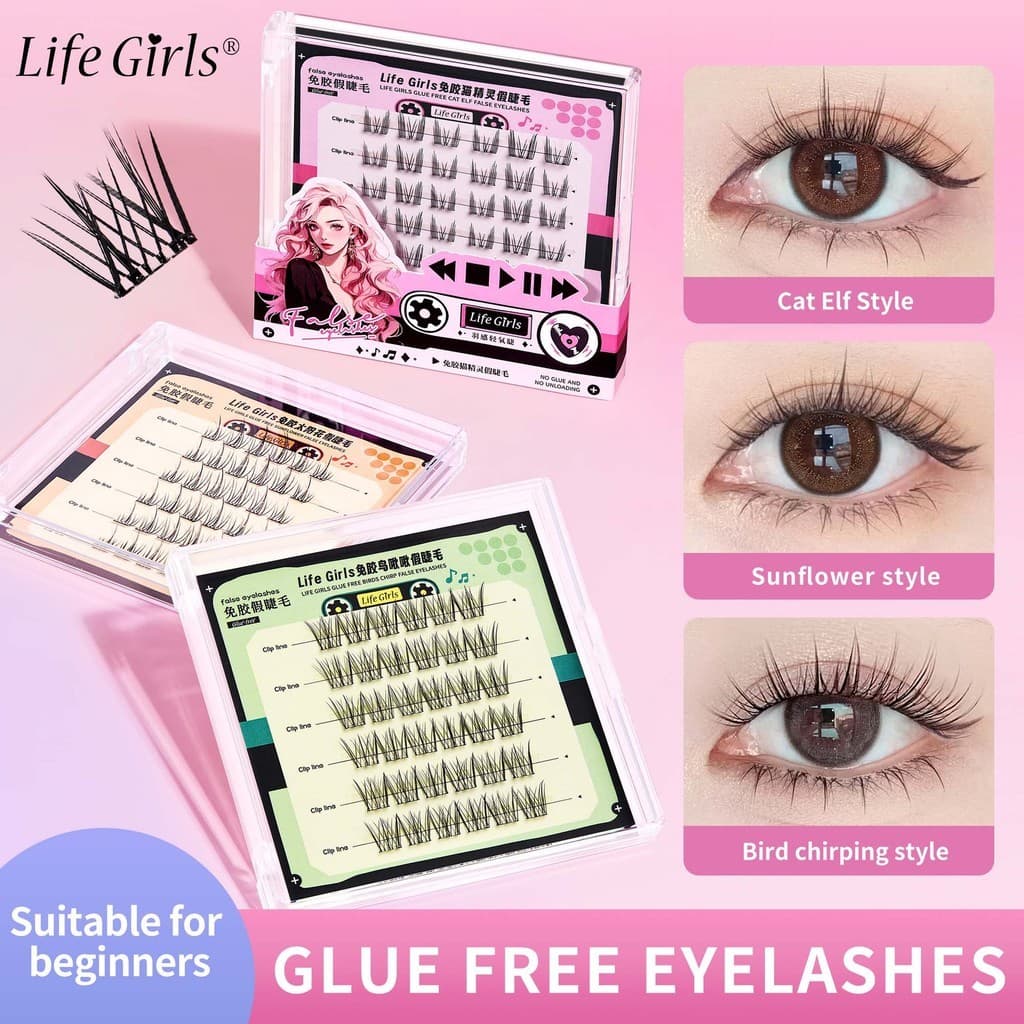 Cílios sem cola cílios postiços preguiçoso segmentado simulação Natural comércio exterior cílios postiços sem cola