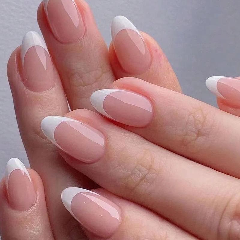 (WHDR) 120/240/360 Unidades/Caixa Gel Macio Brilhante Rosa Pontas De Unhas Francesas Amêndoa Média Branca Simples Prensa