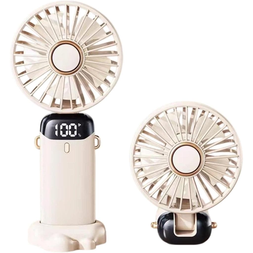 Essenciais de verão: ventilador portátil de mão com aromaterapia, tela digital de 5 velocidades, ventilador de pescoço d
