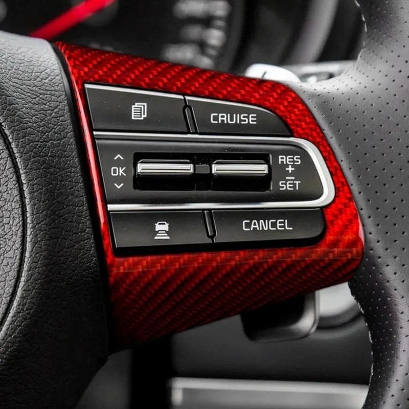Painel Do Volante Carro Real Duro Fibra De Carbono Capa Interior Guarnição Acessórios Para Kia Stinger 2018-2023