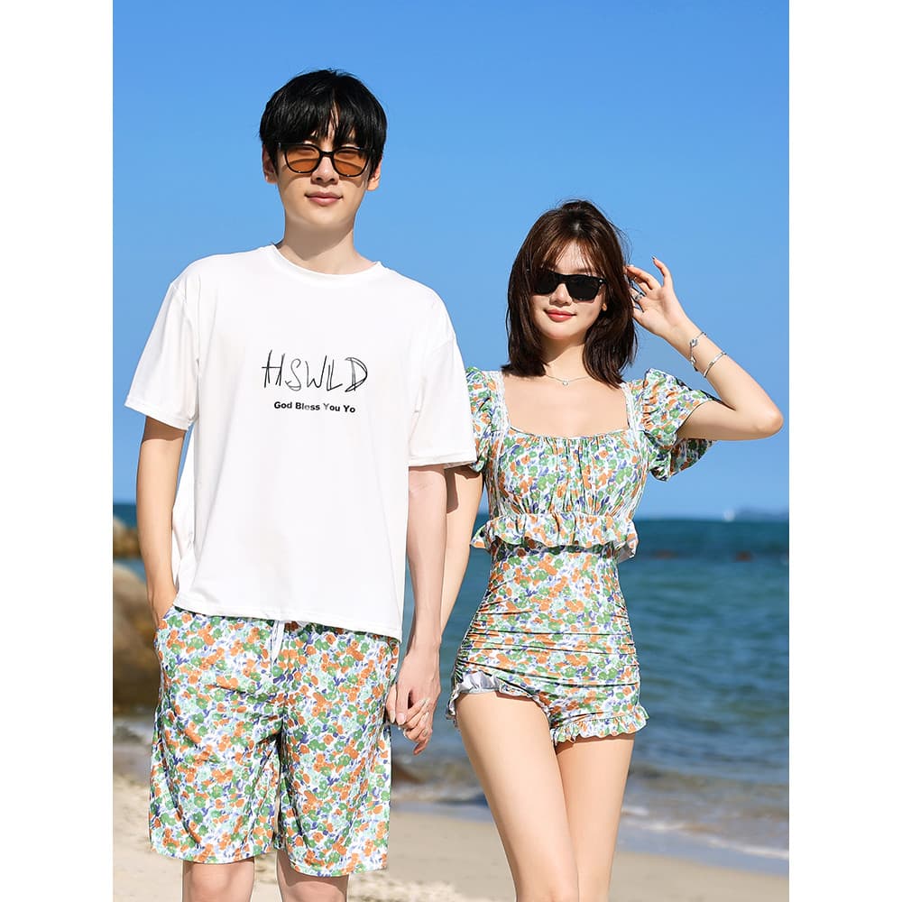 Casal maiô feminino 2026 novo estilo capa barriga mais magro olhar fada fã beira-mar férias lua de mel parque aquático c