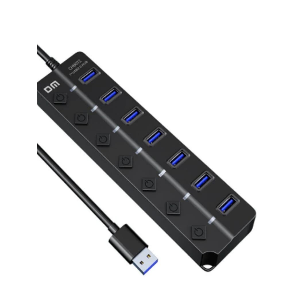 7 em 1 USB 2.0 7 portas USB com Switch HUB Hub Hub para PC Splitter 1.2 m