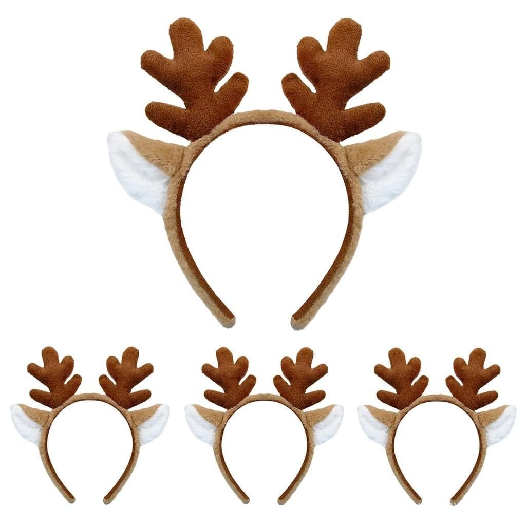 Beviliu Tiara de Chifres de Veado 4 Peças - Orelhas de Animal Realistas e Fofas, Chifres de Rena para Festa, Cosplay, Fa