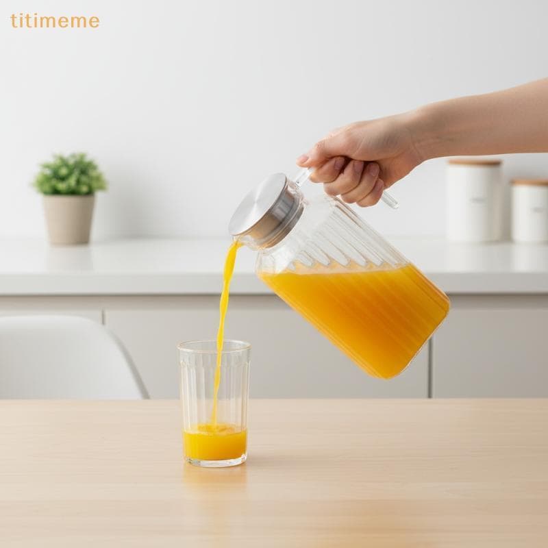 Jarra De Suco De Água tr , Garrafa Transparente De Plástico Para Armazenar Sucos Frescos E Bebidas Cozinha , Geladeira ,