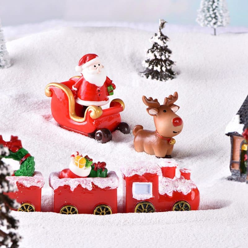 Carrinho De Rena De Natal Em Miniatura De 1 Peça Para Decoração De Jardim De Fadas