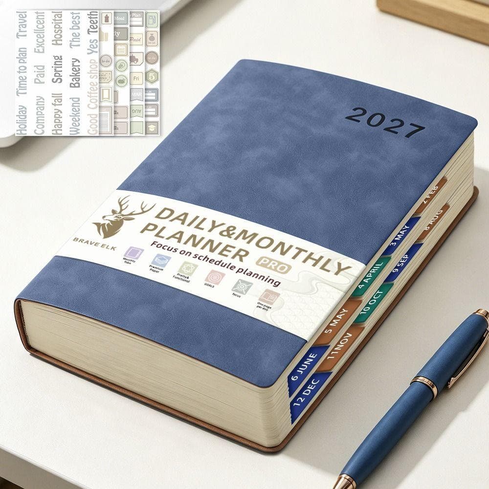 Bloco De Notas Planejador De Programação 2027 , Caderno De Planejamento De Agenda A5 De Eficiência Inglesa , Blocos De E
