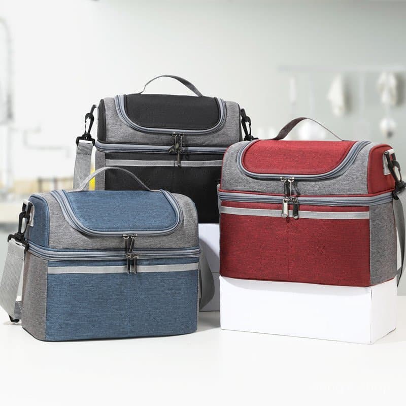 Bolsa térmica de dupla camada, cor sólida, bolsa isolada simples, pode ser usada como bolsa transversal ou como bolsa de