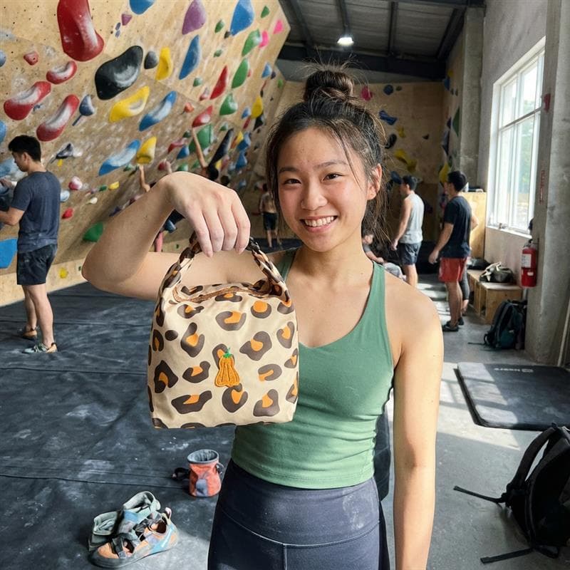 Saco de pó de magnésio de escalada Saco de cordão feito à mão com estampa de leopardo Saco de pó grande Balde Pó antider