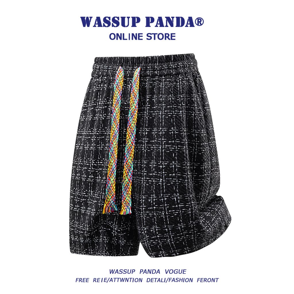 WASSUP PANDA Estilo Americano Na Moda Casual Calças de Cinco Pontos Homens Verão Novo Estilo Ice Sense Estilo Fino All-m