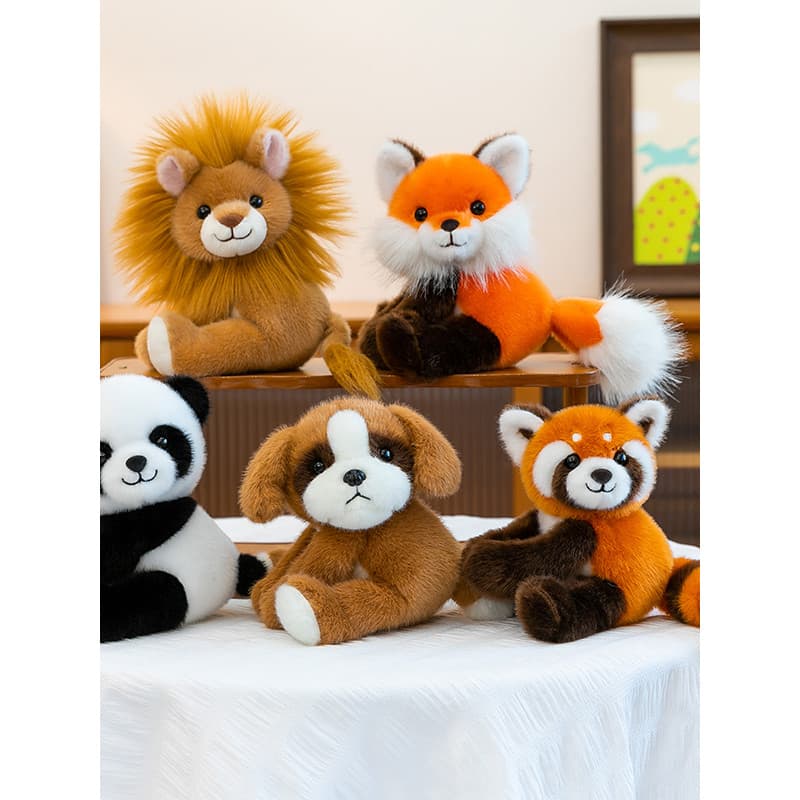 Abraço feliz boneca presente de aniversário enviar meninos meninas boneca magnética guaxinim raposa deitado boneca bonit