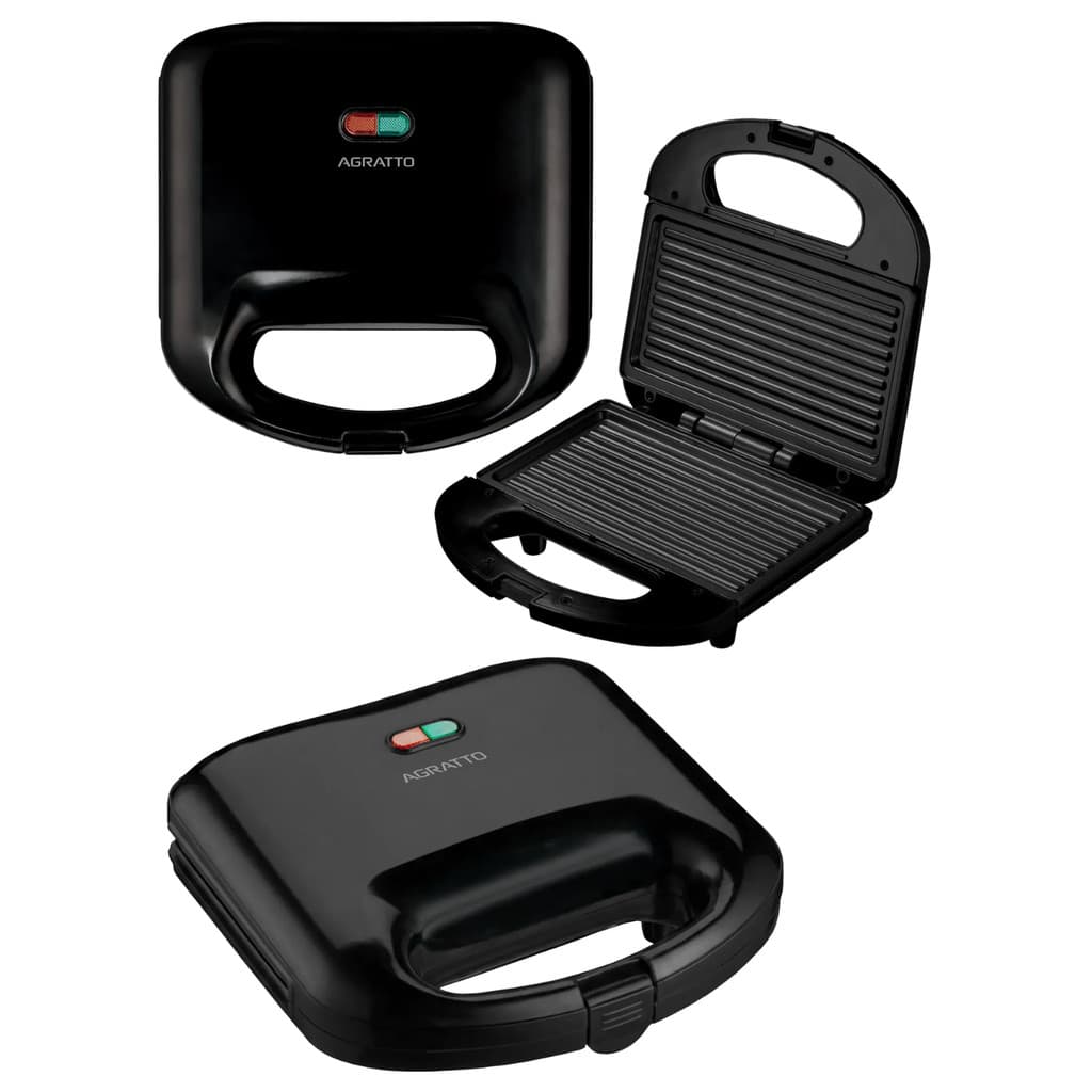 SANDUICHEIRA GRILL ANTIADERENTE 2EM1 750W PRETA AGRATTO 220V