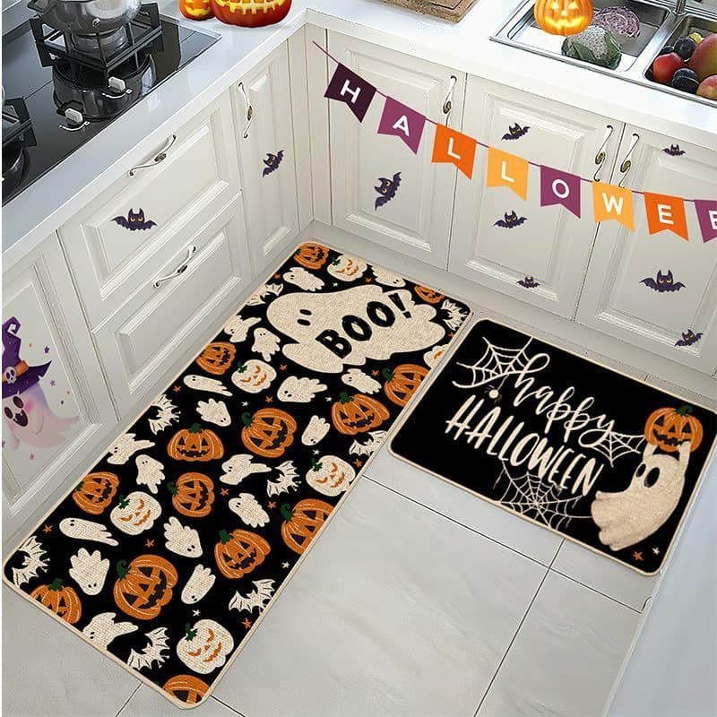 [Novo produto] Tapete de chão de Halloween Tapete de cozinha doméstico resistente à sujeira antiderrapante Tapete comple