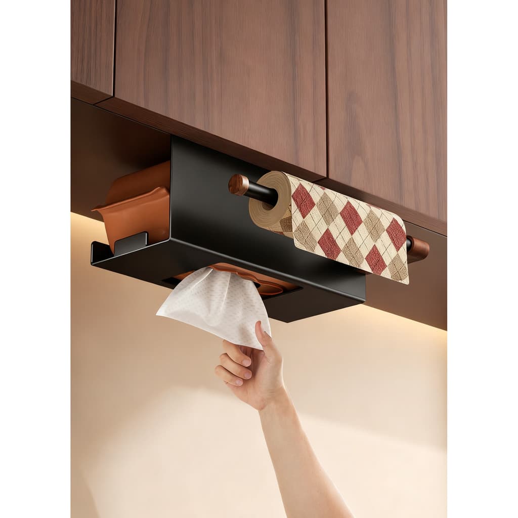 Noz estilo Medieval toalheiro de cozinha armário papel pendurado rolo caixa armazenamento papel preguiçoso pano pratelei