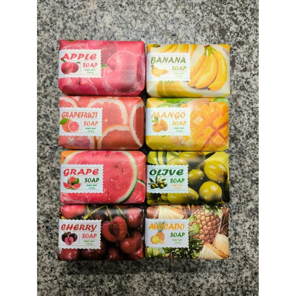 Yuelijia Sabonete Sabor Fruta 200g Maçã Banana Manga Cereja Sabonete Aromaterapia Sabonete Lavanderia Banho Lavagem de M