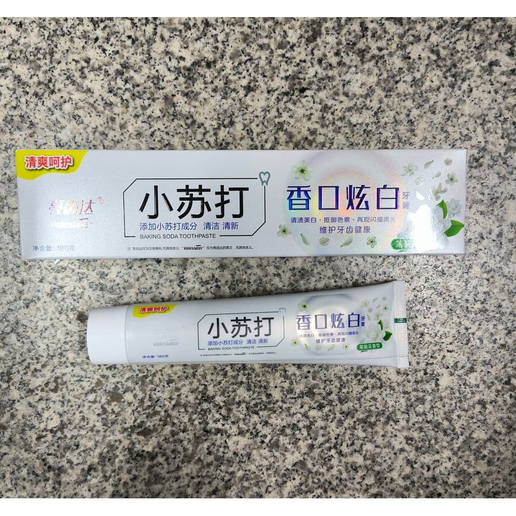 Bicarbonato de dente brilhante, boca perfumada, pasta de dente branqueadora deslumbrante 180g, respiração fresca, proteç