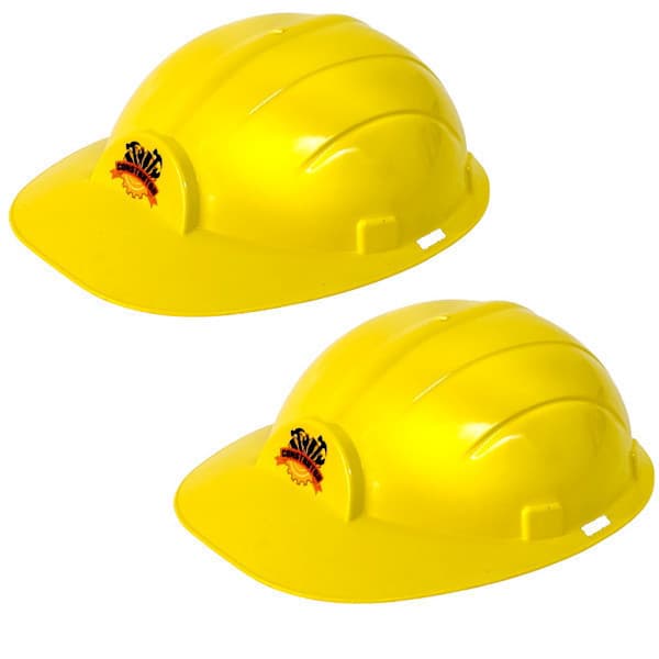 Kit 2 Capacetes de Construtor Operário de Brinquedo Fantasia Infantil e Adulto Com Elástico