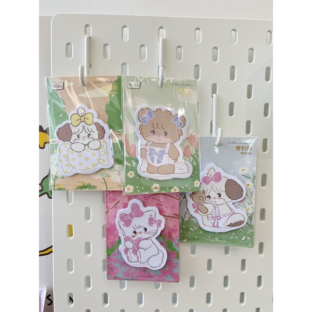 Post-it notas tira bonito sem costura forma bonito gato branco pequeno urso cão japonês doce menina estudante mikko pape