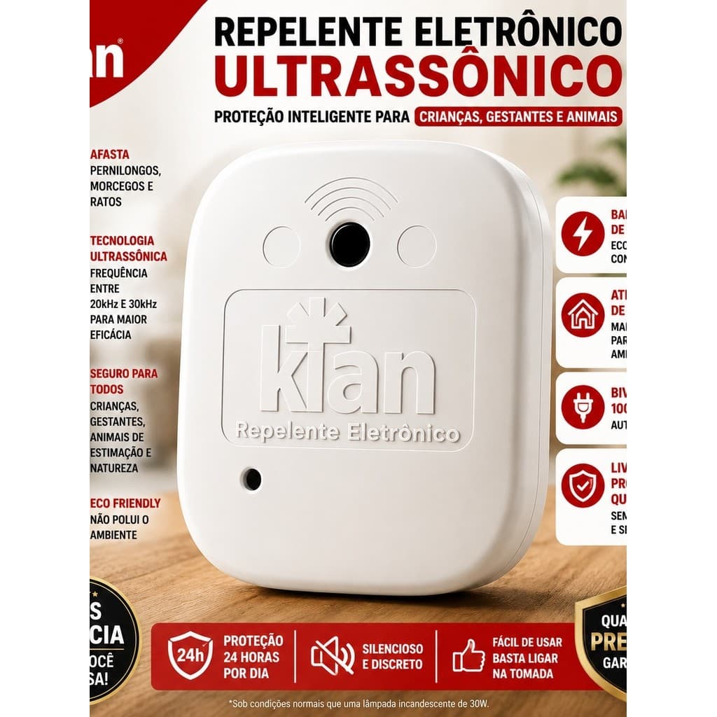 REPELENTE ELETRÔNICO KIAN – BIVOLT | ATÉ 30m²