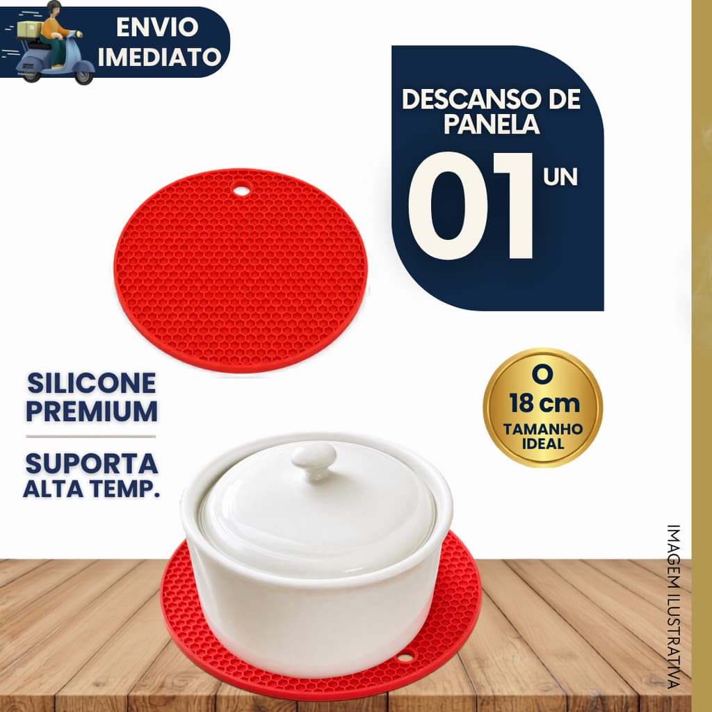 Descanso de Panela Silicone Textura Colmeia Antiderrapante Apoio de Panela Quente Cozinha