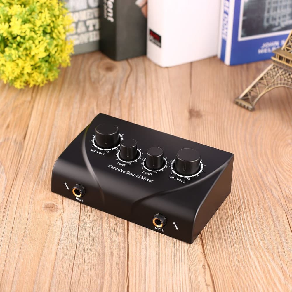 Mixer De Som De Karaokê Portátil , Entradas De Microfone Duplo Profissional , Sistema De Áudio , Máquina Digital Mixagem