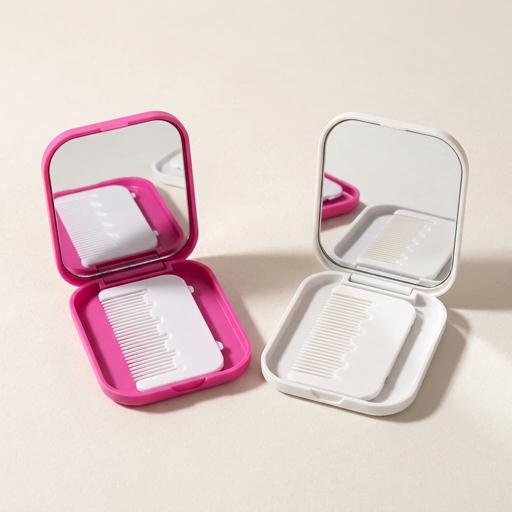 Mini Espelho De Bolso Fofo Elegante Presente Feminino Espelho Portátil Dobrável Maquiagem