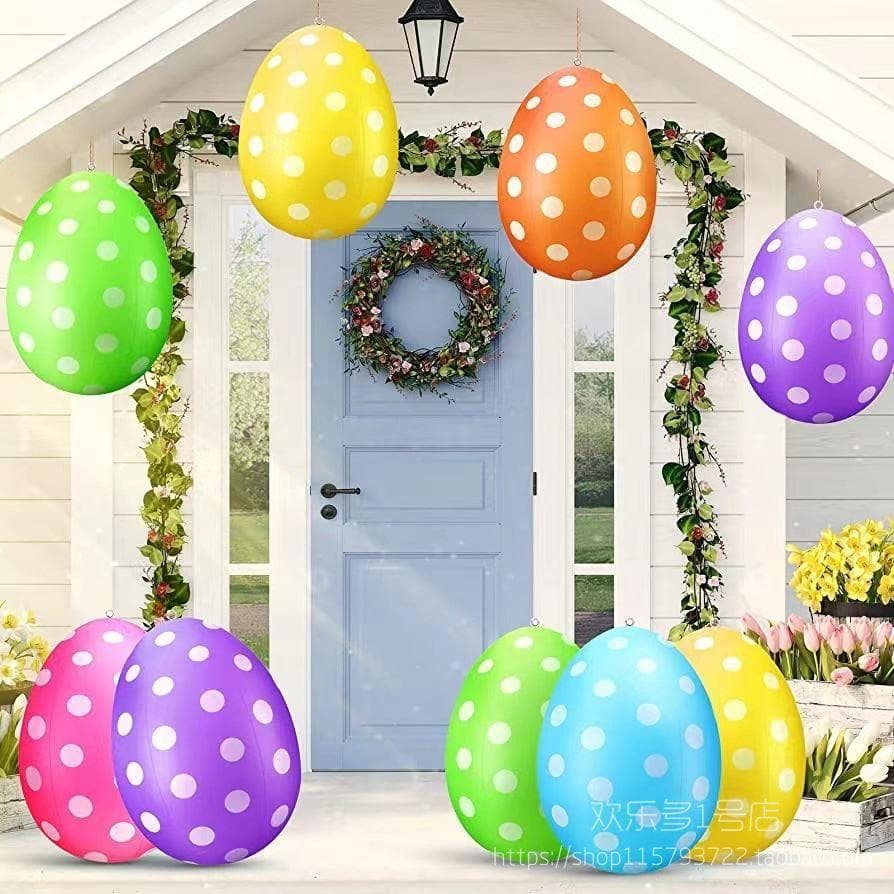Novo estilo de páscoa bola inflável ovo de páscoa decoração suprimentos ao ar livre foto adereços brinquedos das criança