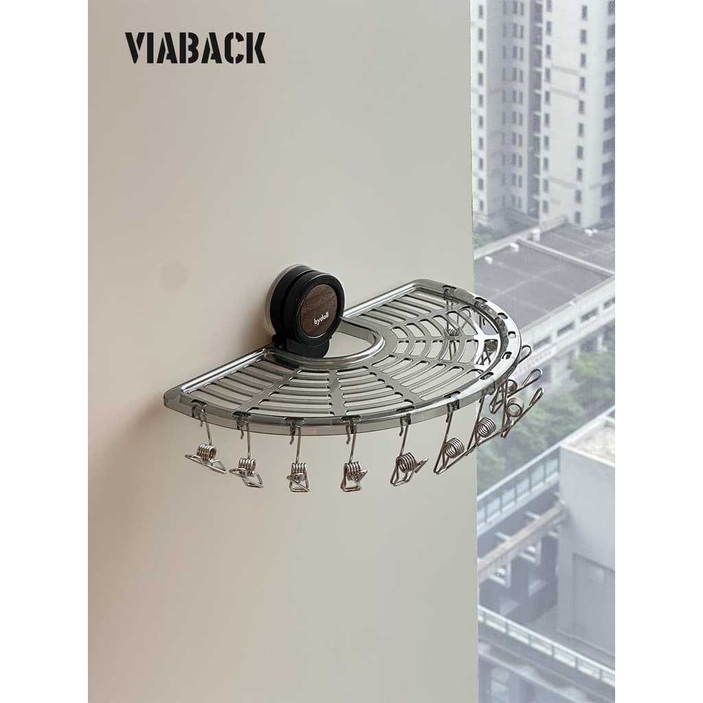 Poste onde quer que você quiser!Ventosa meias rack de secagem rack dobrável 304 aço inoxidável Multi-clipe roupa interio